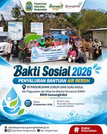 BAKTI SOSIAL 2026, PENYALURAN BANTUAN AIR BERSIH DI PADUKUHAN SURUH DAN SURU KIDUL